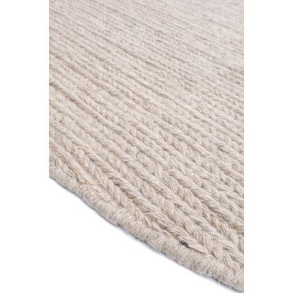 Covor rotund natural FIR WOOL, 160 cm, 2600 g/m2, bej