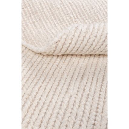 Covor rotund natural FIR WOOL, 160 cm, 2600 g/m², crem