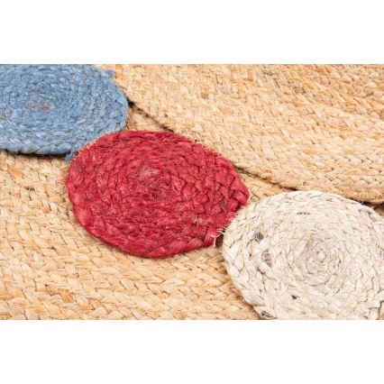 Covor rotund natural JUTA 120 cm, multicolor