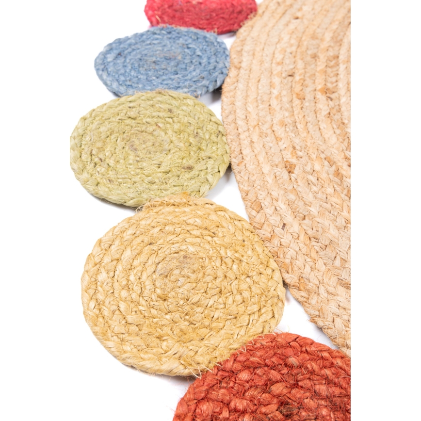 Covor rotund natural JUTA 120 cm, multicolor