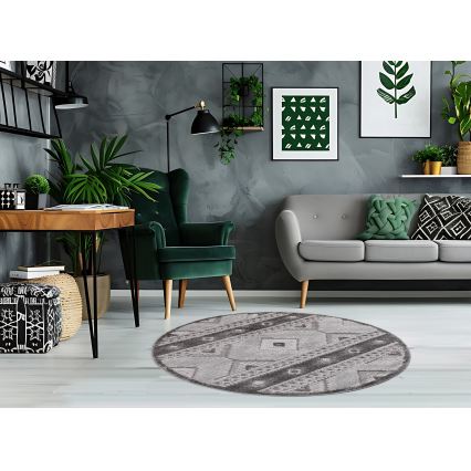 Covor rotund pentru exterior CHIARA, 120 cm, gri