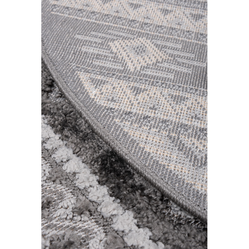 Covor rotund pentru exterior CHIARA, 120 cm, gri
