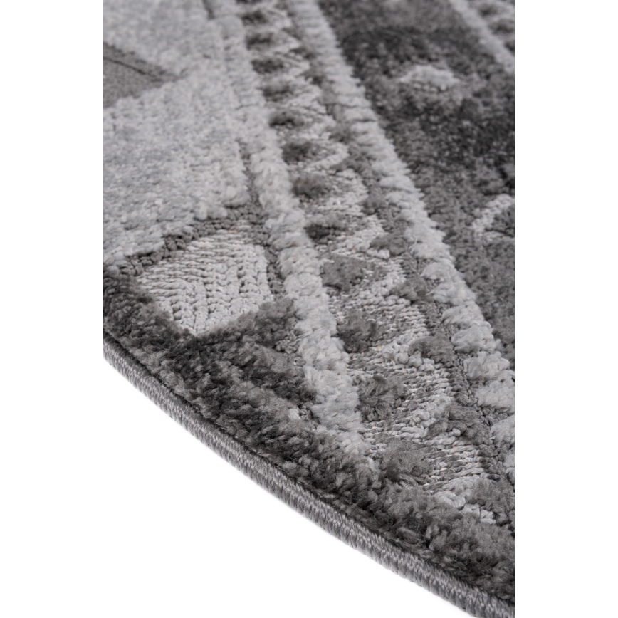 Covor rotund pentru exterior CHIARA, 120 cm, gri