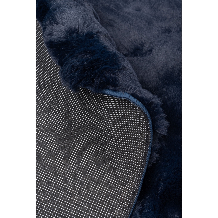Covor rotund RABBIT BUBBLE, 160 cm, albastru
