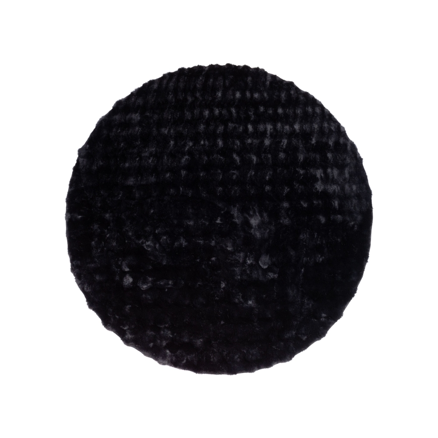 Covor rotund RABBIT BUBBLE, 160 cm, negru