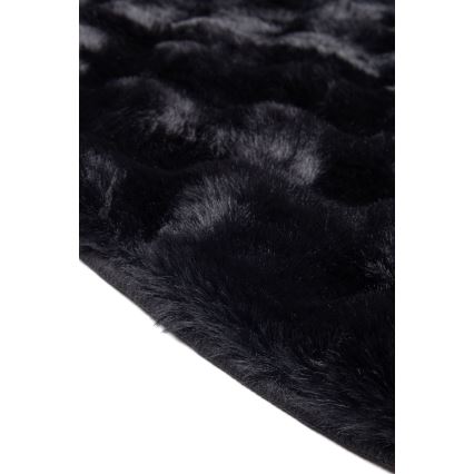 Covor rotund RABBIT BUBBLE, 160 cm, negru