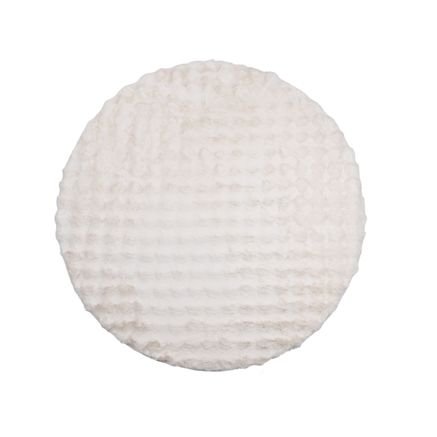 Covor rotund RABBIT BUBBLE, diametru 160 cm, crem