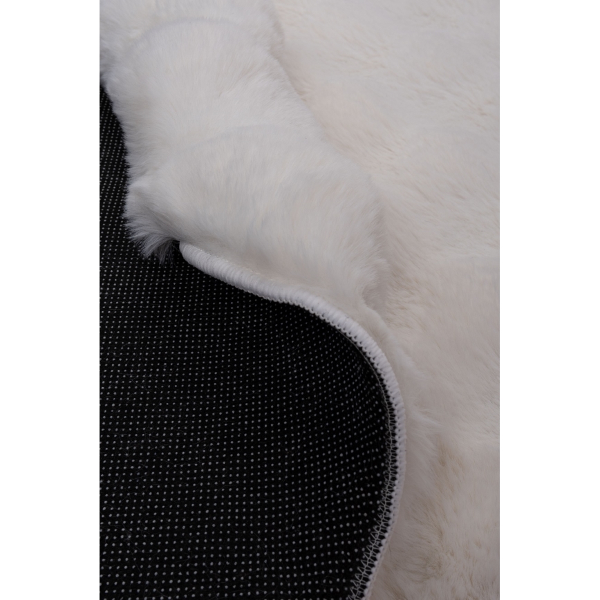 Covor rotund RABBIT BUBBLE, diametru 160 cm, crem