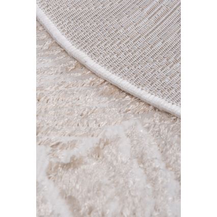 Covor SALAMANCA 100 cm, bej/alb, model cu frunze