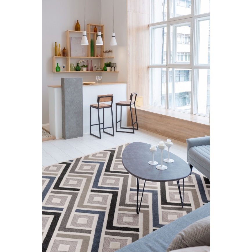 Covor SHIFT 120x160 cm gri/albastru