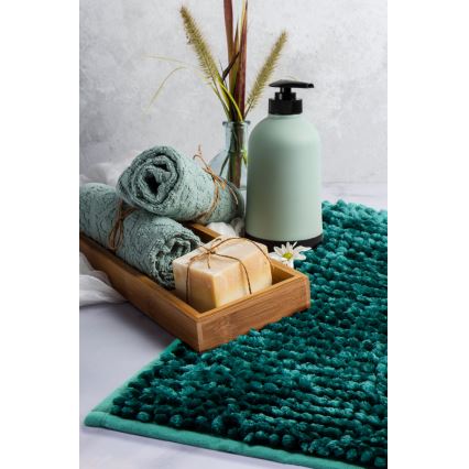 Covoraș de baie antiderapant CHENILLE 50 x 80 cm turcoaz