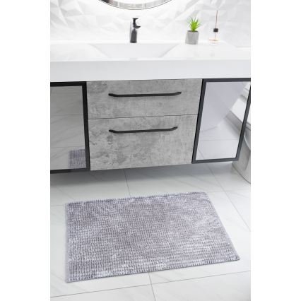 Covoraș de baie antiderapant CHENILLE 50x80 cm gri