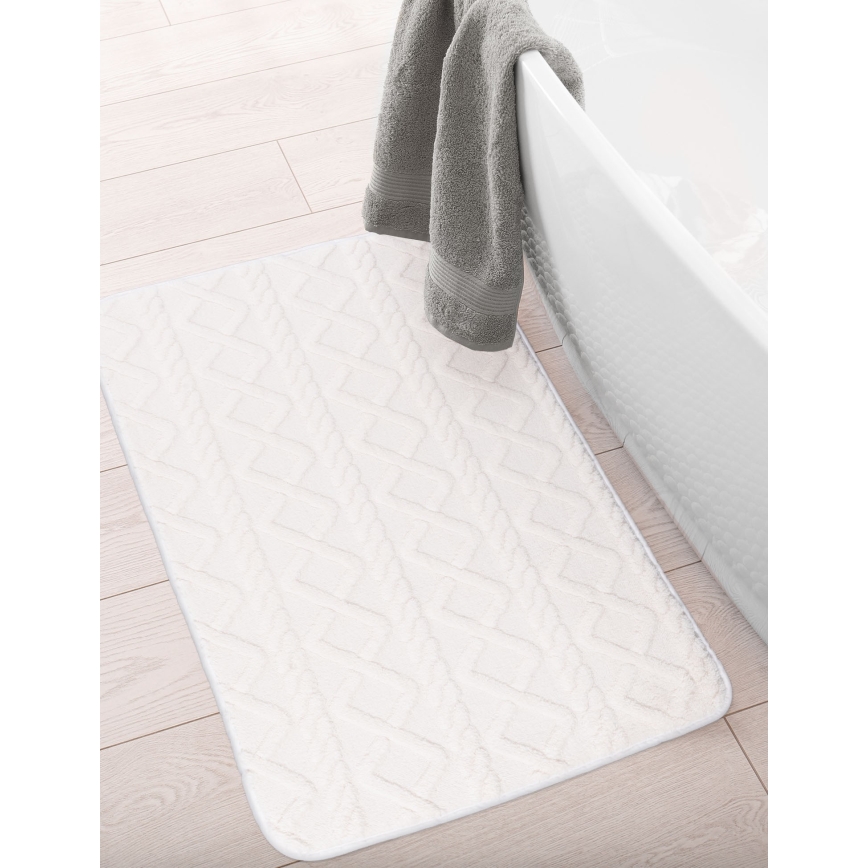 Covoraș de baie NEW STYLE 3D 60x90 cm, crem