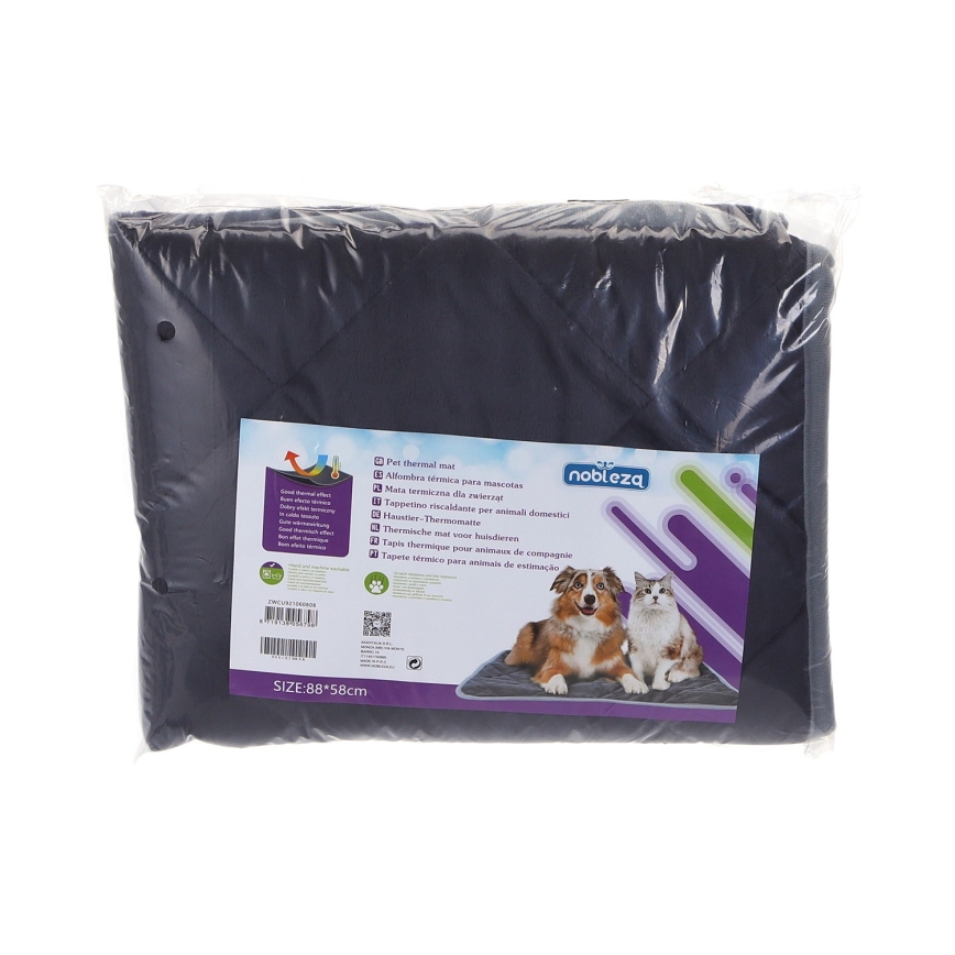 Covoraș de încălzire pentru animale de companie Nobleza 88x58 cm gri