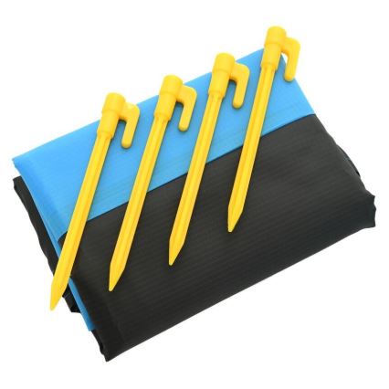 Covoraș de plajă 200 x 200 cm, albastru/gri