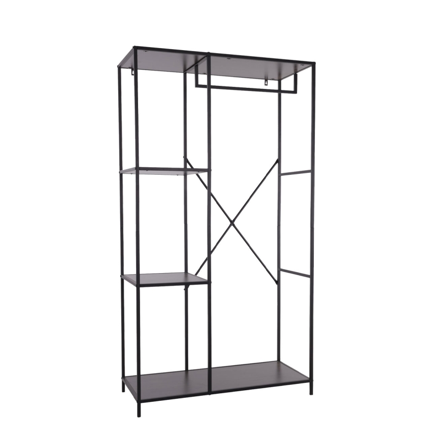 Cuier cu rafturi pentru hol CARLO 167x90 cm negru