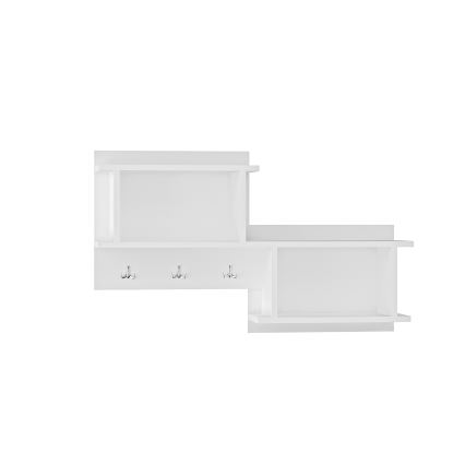 Cuier de perete cu raft NIZZA 51,8x100 cm alb