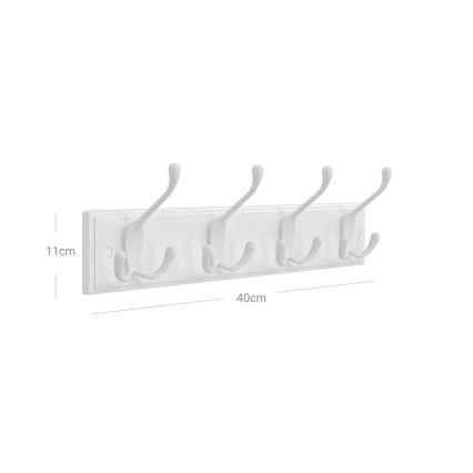 Cuier de perete KATE 40x11x7 cm alb