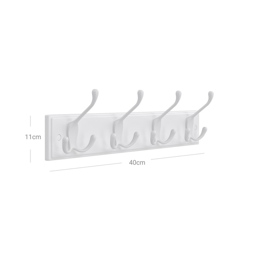 Cuier de perete KATE 40x11x7 cm alb