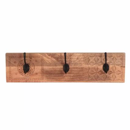 Cuier de perete MANU 15x60 cm lemn masiv/manghier