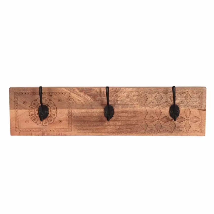 Cuier de perete MANU 15x60 cm lemn masiv/manghier