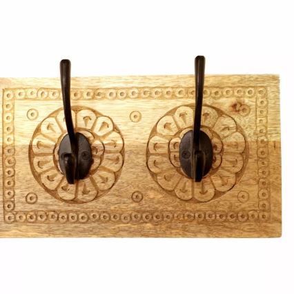 Cuier de perete MANU 15x80 cm lemn masiv/manghier