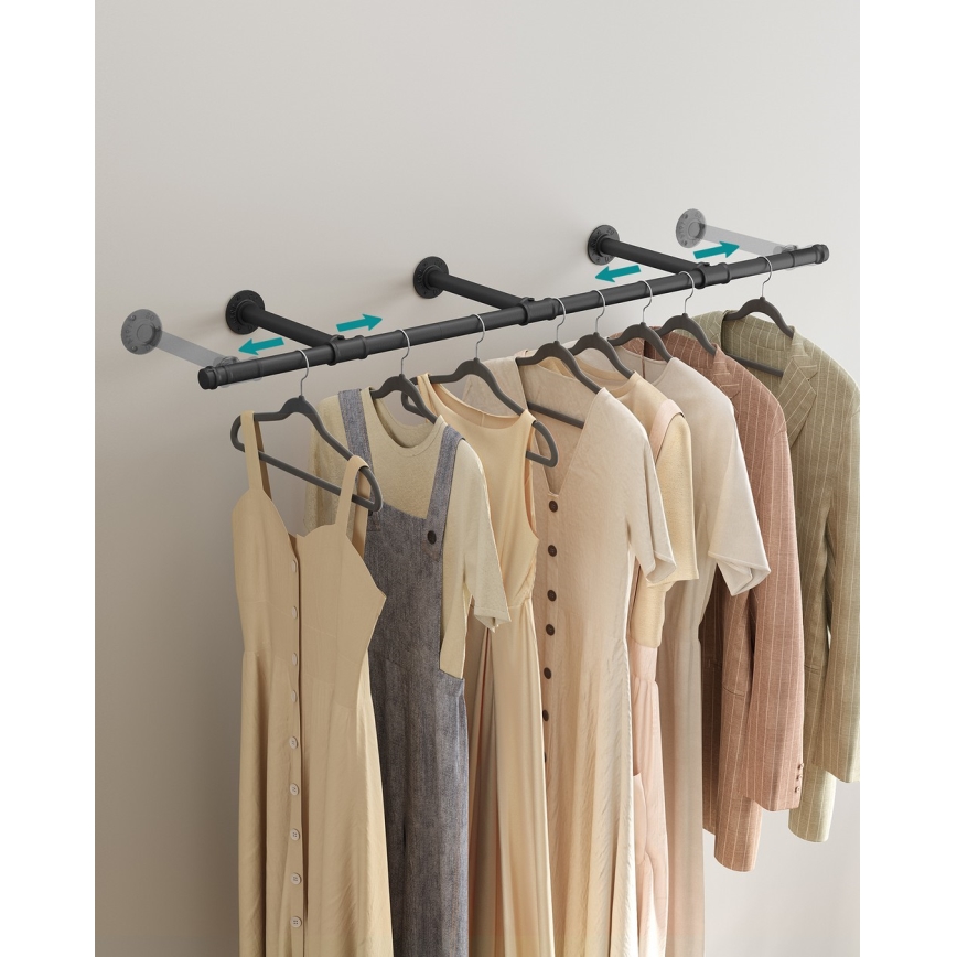 Cuier de perete pentru umerașe LINEA, negru