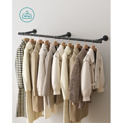 Cuier de perete pentru umerașe LINEA, negru