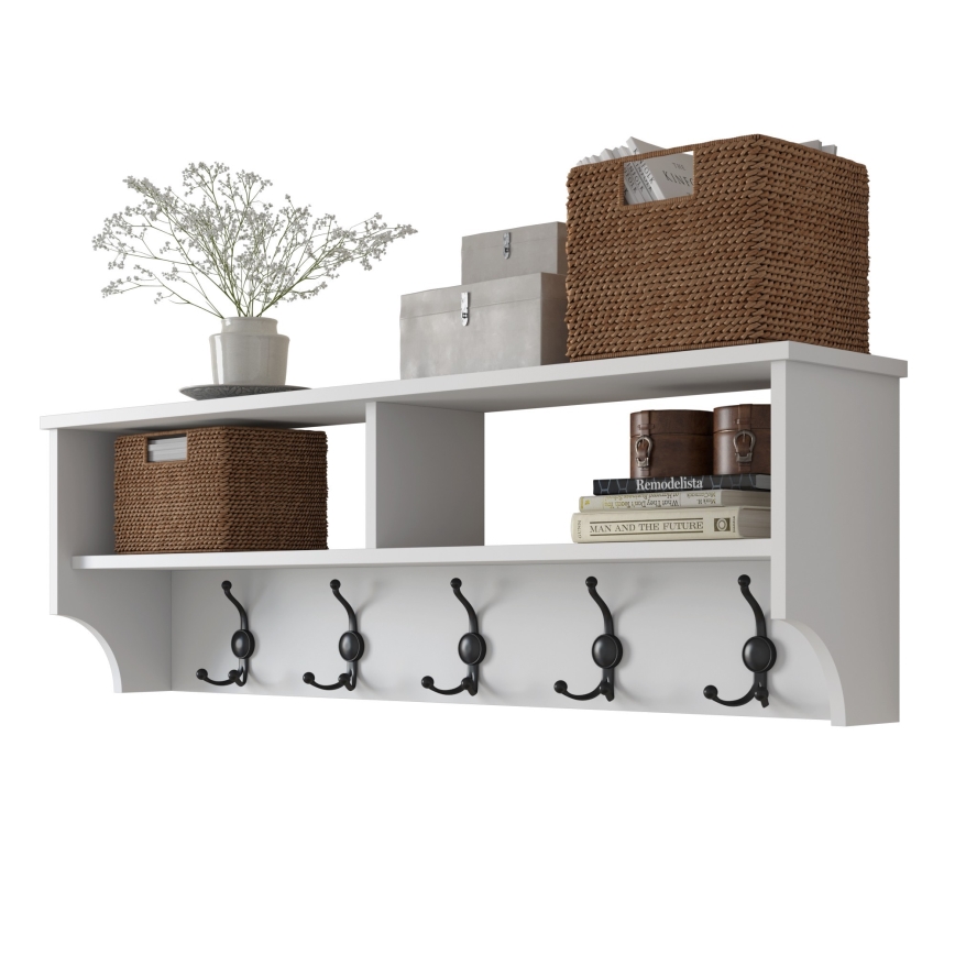 Cuier de perete RANI 120x37,2 cm alb