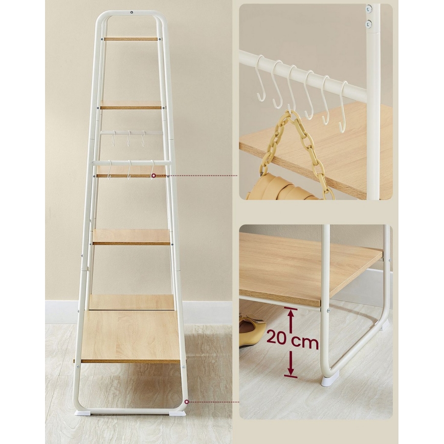 Cuier de podea LINEA, alb/maro