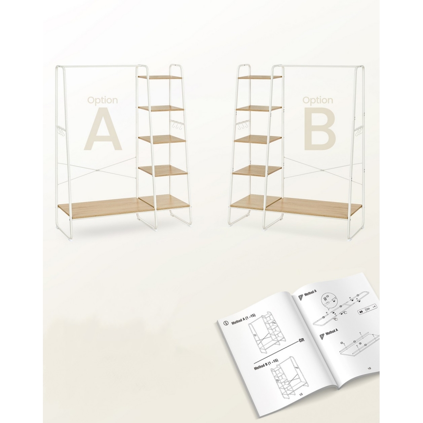 Cuier de podea LINEA, alb/maro