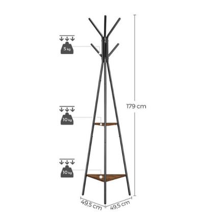 Cuier de podea LINEA negru/maro