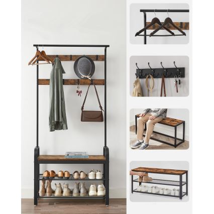 Cuier de podea NAVOR maro/negru