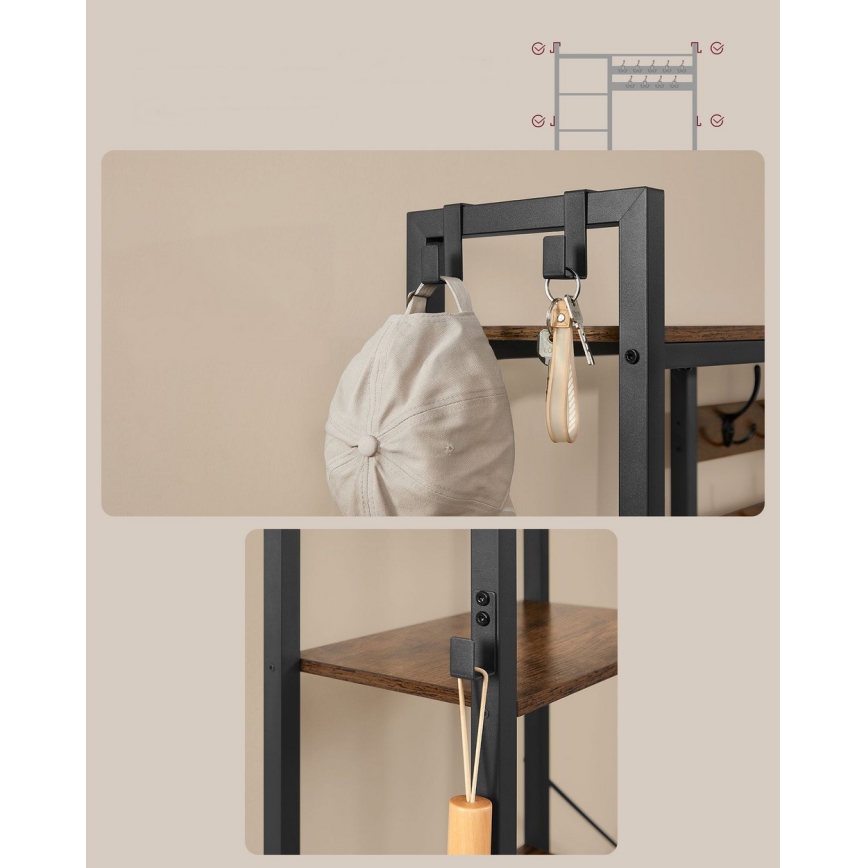 Cuier de podea NAVOR maro/negru