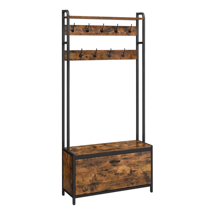 Cuier de podea NAVOR, maro/negru