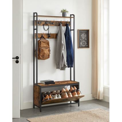 Cuier de podea NAVOR, maro/negru