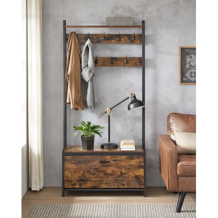 Cuier de podea NAVOR, maro/negru