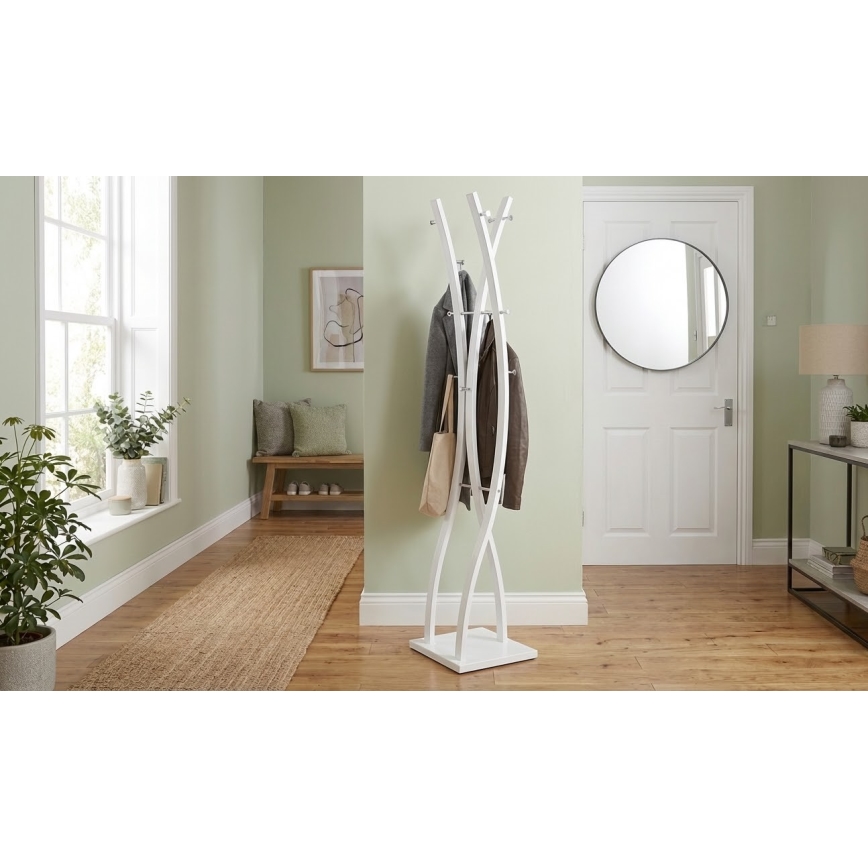 Cuier de podea VALET 179x35 cm alb