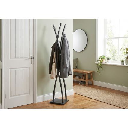 Cuier de podea VALET 179x35 cm, negru