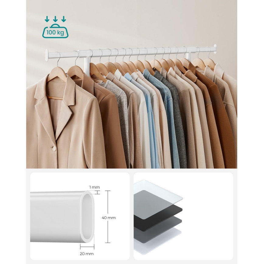 Cuier mobil de podea LINEA, alb