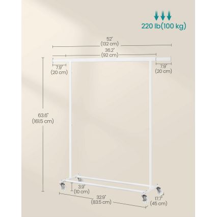 Cuier mobil de podea LINEA, alb