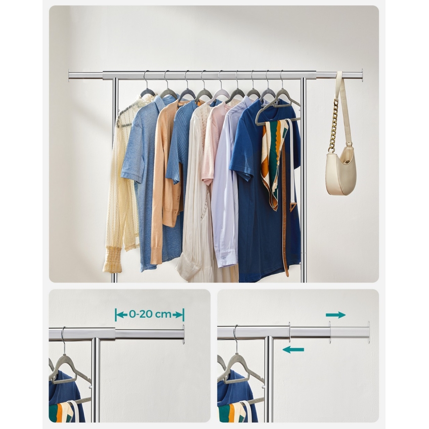 Cuier mobil de podea LINEA, argintiu