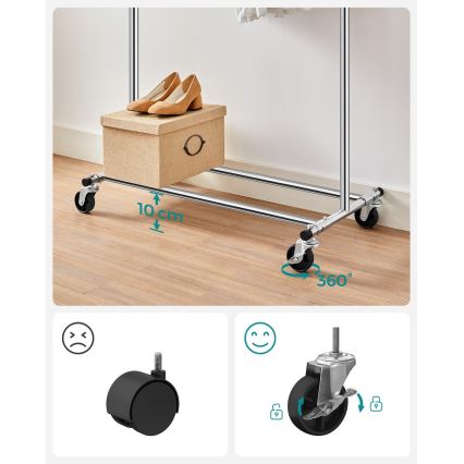 Cuier mobil de podea LINEA, argintiu