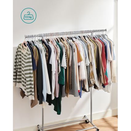 Cuier mobil de podea LINEA, argintiu