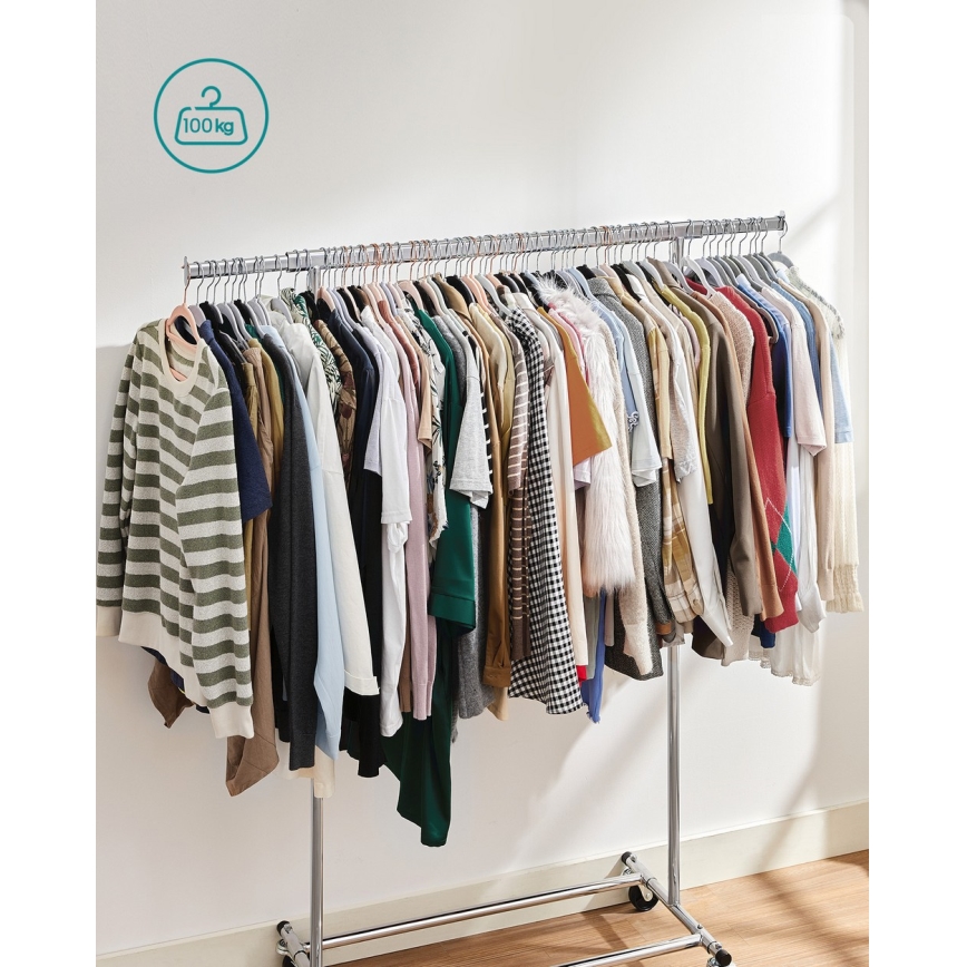 Cuier mobil de podea LINEA, argintiu