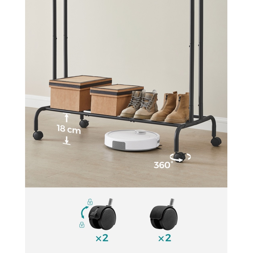 Cuier mobil de podea LINEA, negru