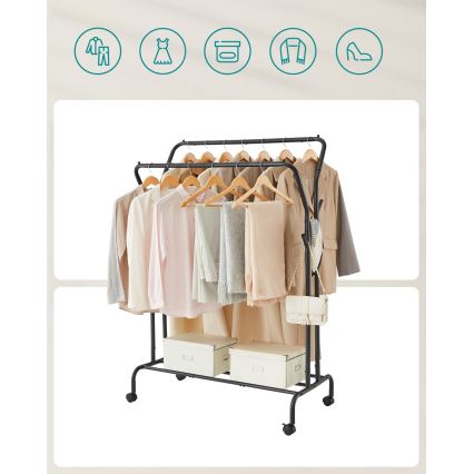 Cuier mobil de podea LINEA, negru