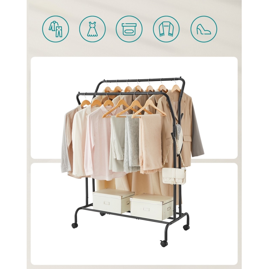 Cuier mobil de podea LINEA, negru