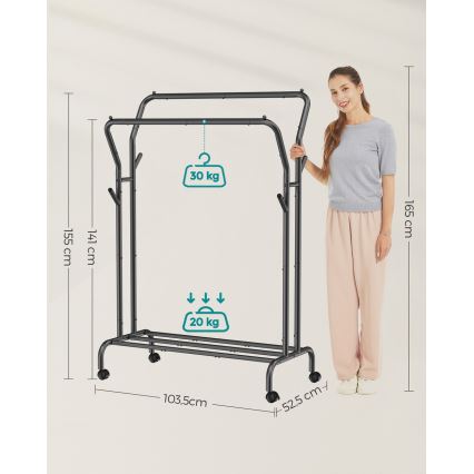 Cuier mobil de podea LINEA, negru