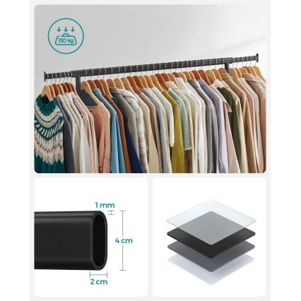 Cuier mobil de podea LINEA, negru